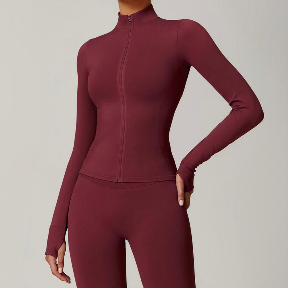 Ensemble Sculpt Veste Longue - Burgundy Kivara Wear
