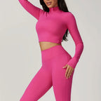 Top demi-zip KIVARA Motion crop – manches longues, seconde peau Kivara Wear