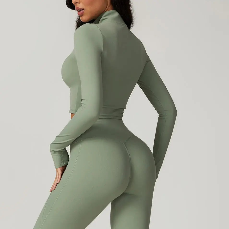 Top demi-zip KIVARA Motion crop – manches longues, seconde peau Kivara Wear
