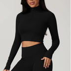 Top demi-zip KIVARA Motion crop – manches longues, seconde peau Kivara Wear