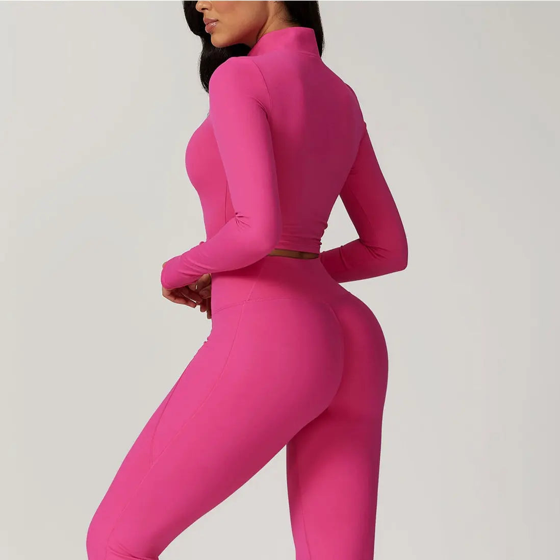 Top demi-zip KIVARA Motion crop – manches longues, seconde peau Kivara Wear